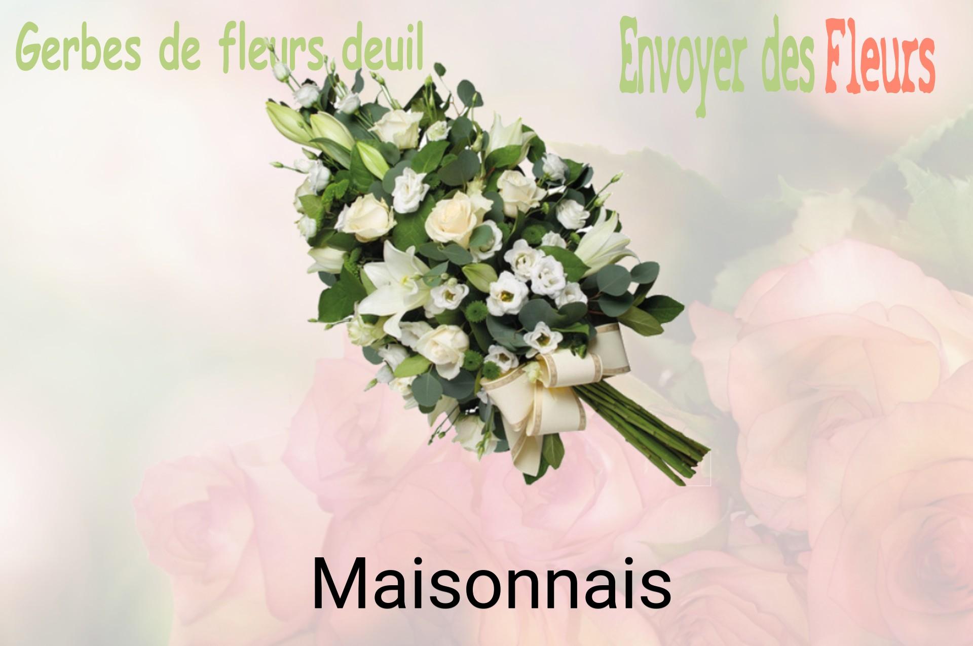 Gerbe de fleurs de deuil livrée à Maisonnais